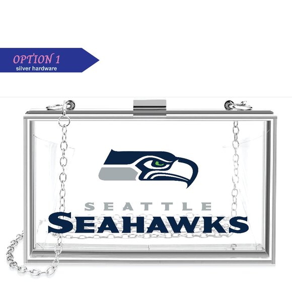 Seattle Seahawks Clear acrylic clutch - Picture 1 of 2